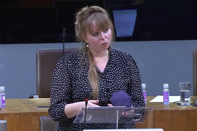 South Wales East MS Delyth Jewell speaking in the Senedd